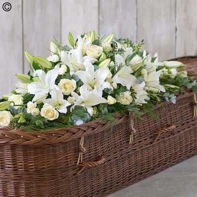 All Lily Casket Spray White