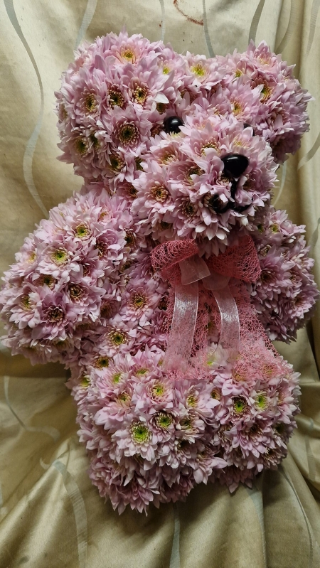 3D floral teddy bear