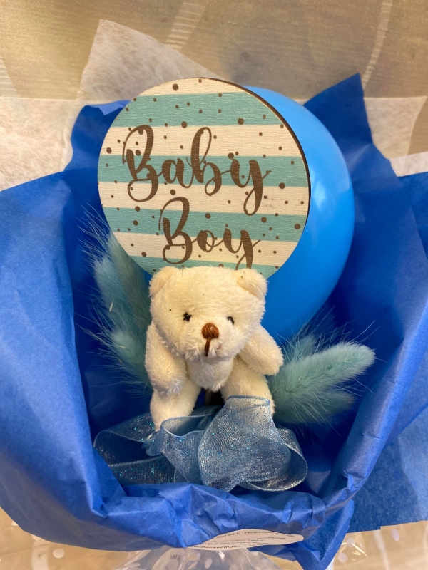 Baby Boy Balloon Bear Bouquet