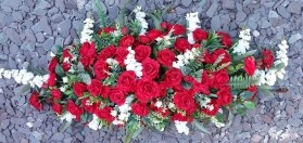 Red rose & Wysteria 4 ft Coffin Spray