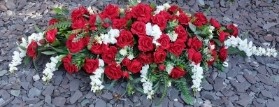 Red rose & Wysteria 4 ft Coffin Spray