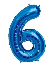 Foil number 6 balloon