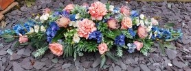 Peach & Blue 5FT coffin spray