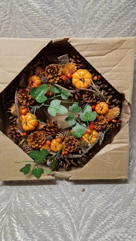 Pumpkin everlasting garland ring