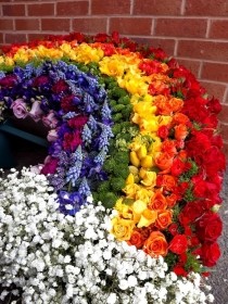 Rainbow tribute on stand